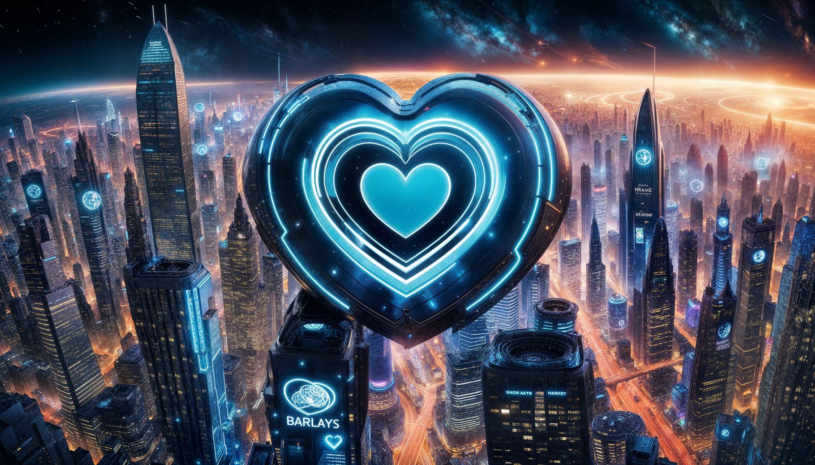 Barclays Logo in Cosmic Odyssey: Digital Art