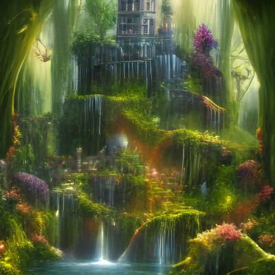 Dark Fantasy Steampunk Blimp Sunset