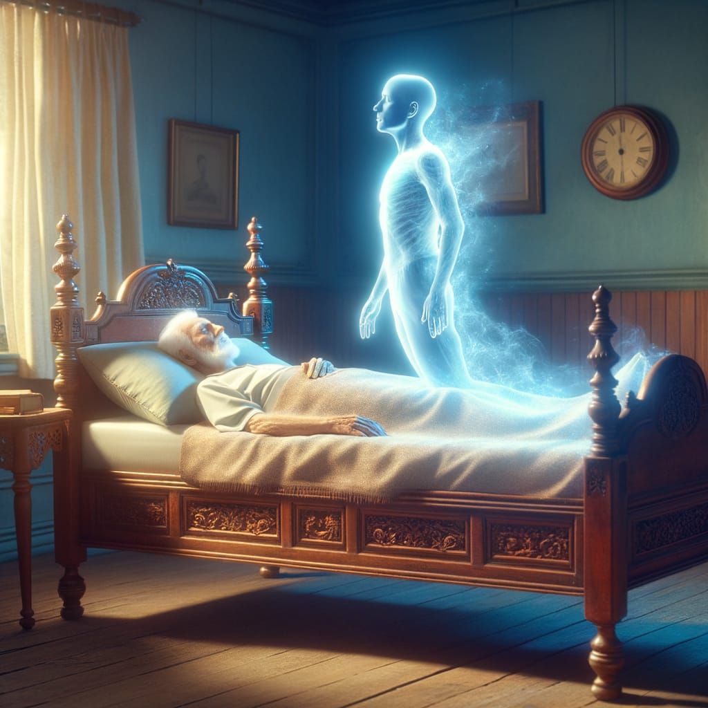 Spirit Departs Elderly Man's Body to Afterlife