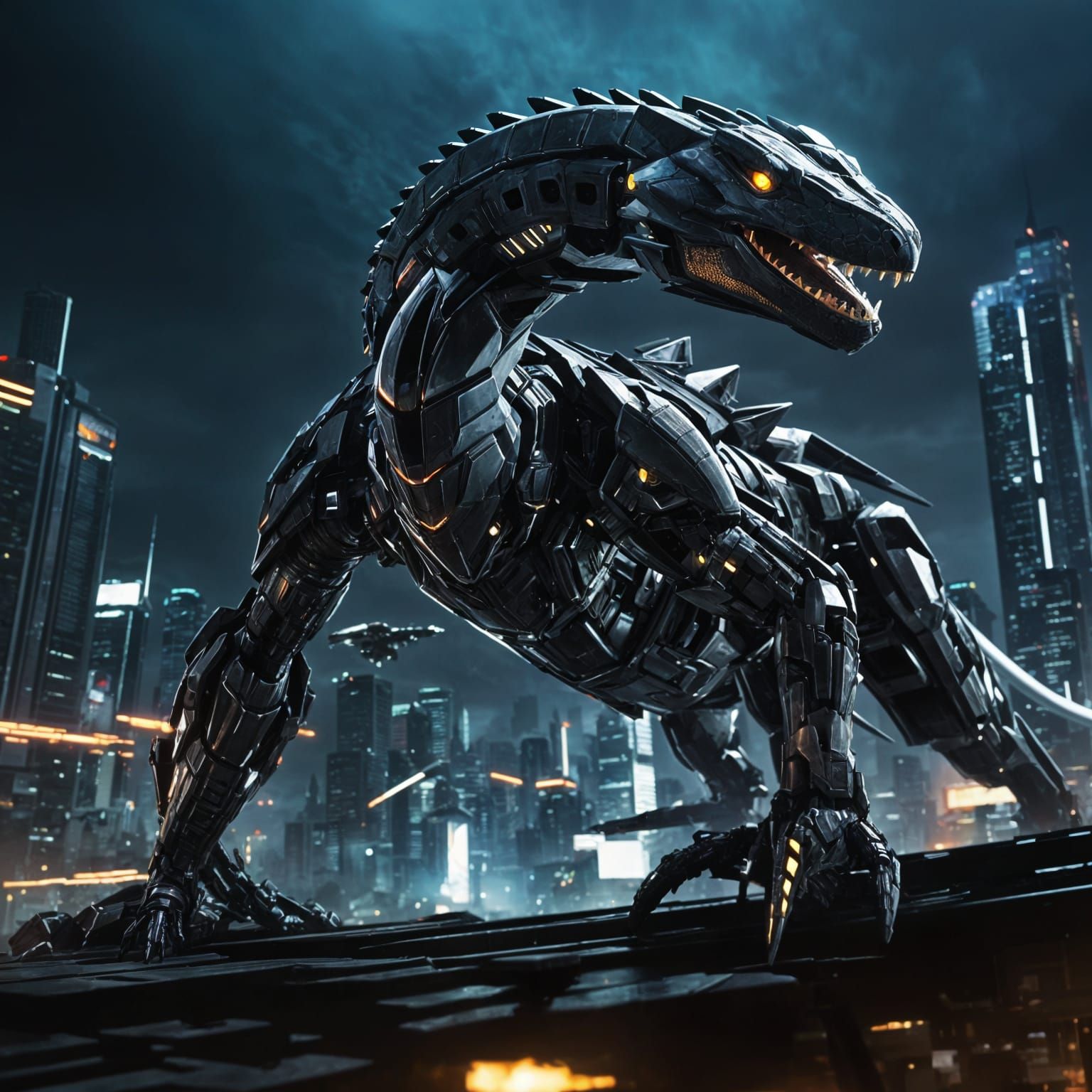 Futuristic Mechanized Komodo Dragon War Zoid