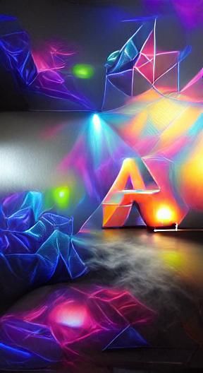 Geometric Airbrush Art with Volumetric Lighting in 8k