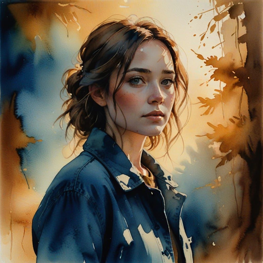 Whimsical Portrait in Vibrant Watercolors