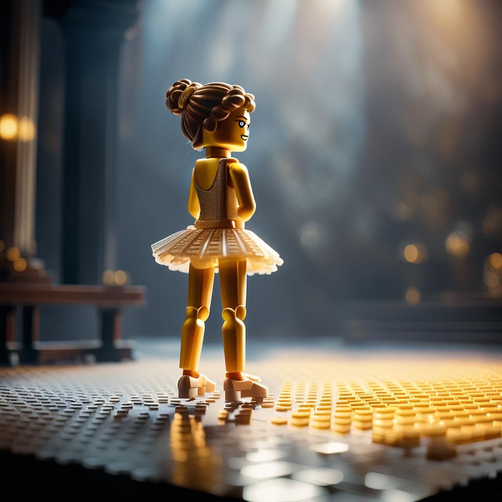 Lego ballerina nervous before her performance
