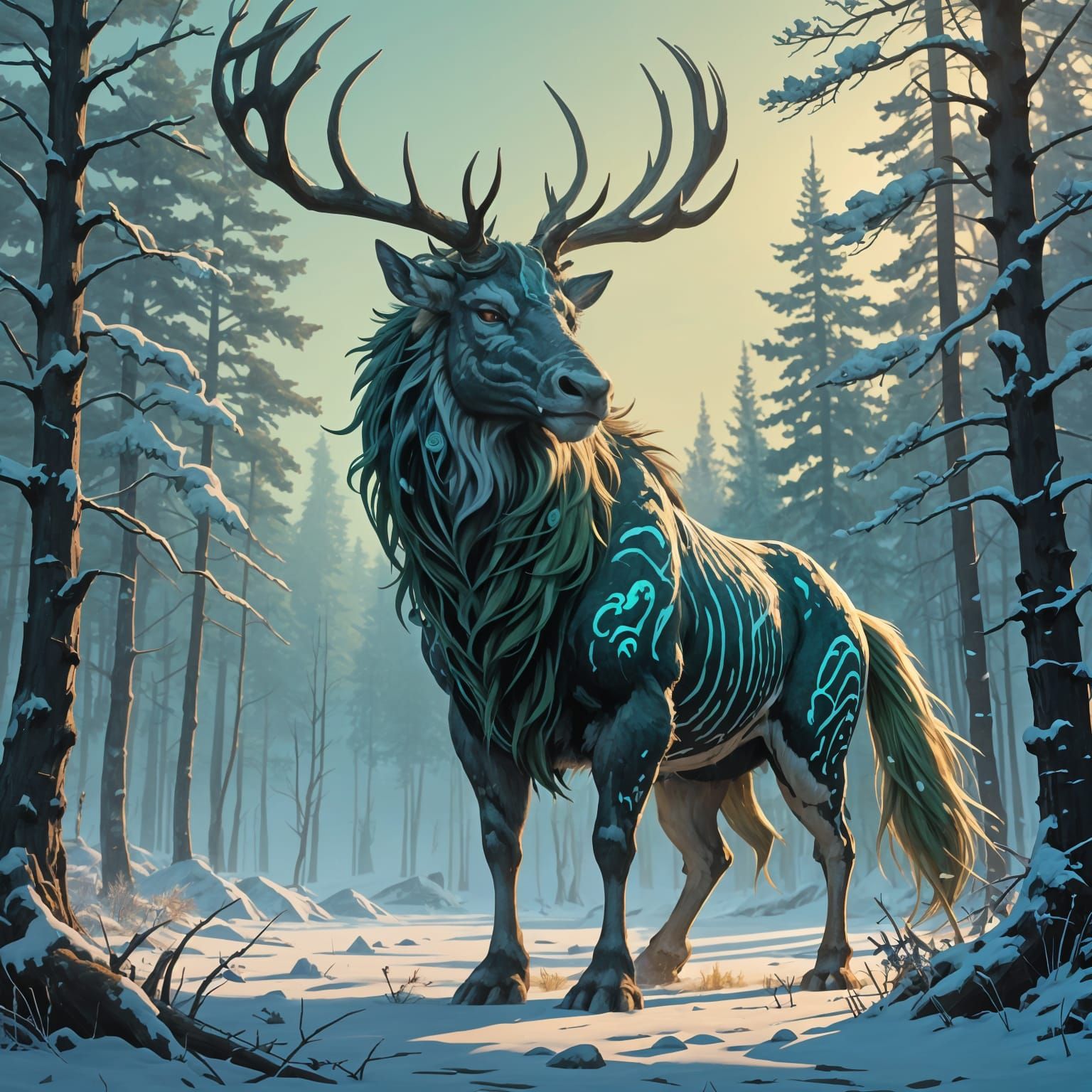 Majestic Kirin in Winter Wonderland