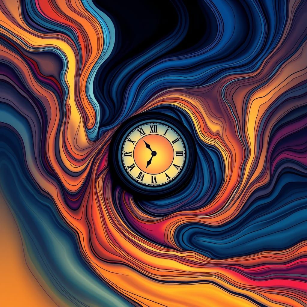 Abstract Eternal Time Flowing Entity Comic Style