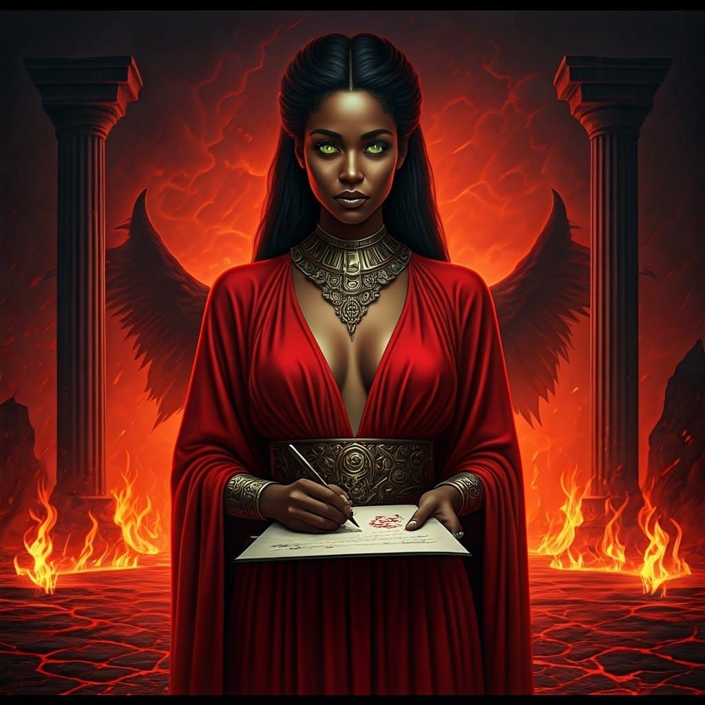 Nubian Temptress Signing Contract in Hades
