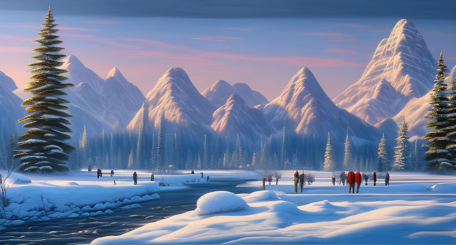 Sunny Winter Day in Canada: Photorealistic Landscape