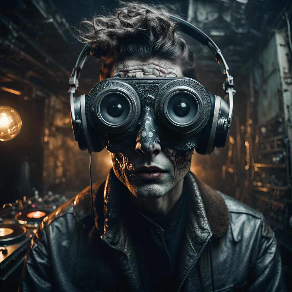 Cyberpunk Model in Haunted House Portrait