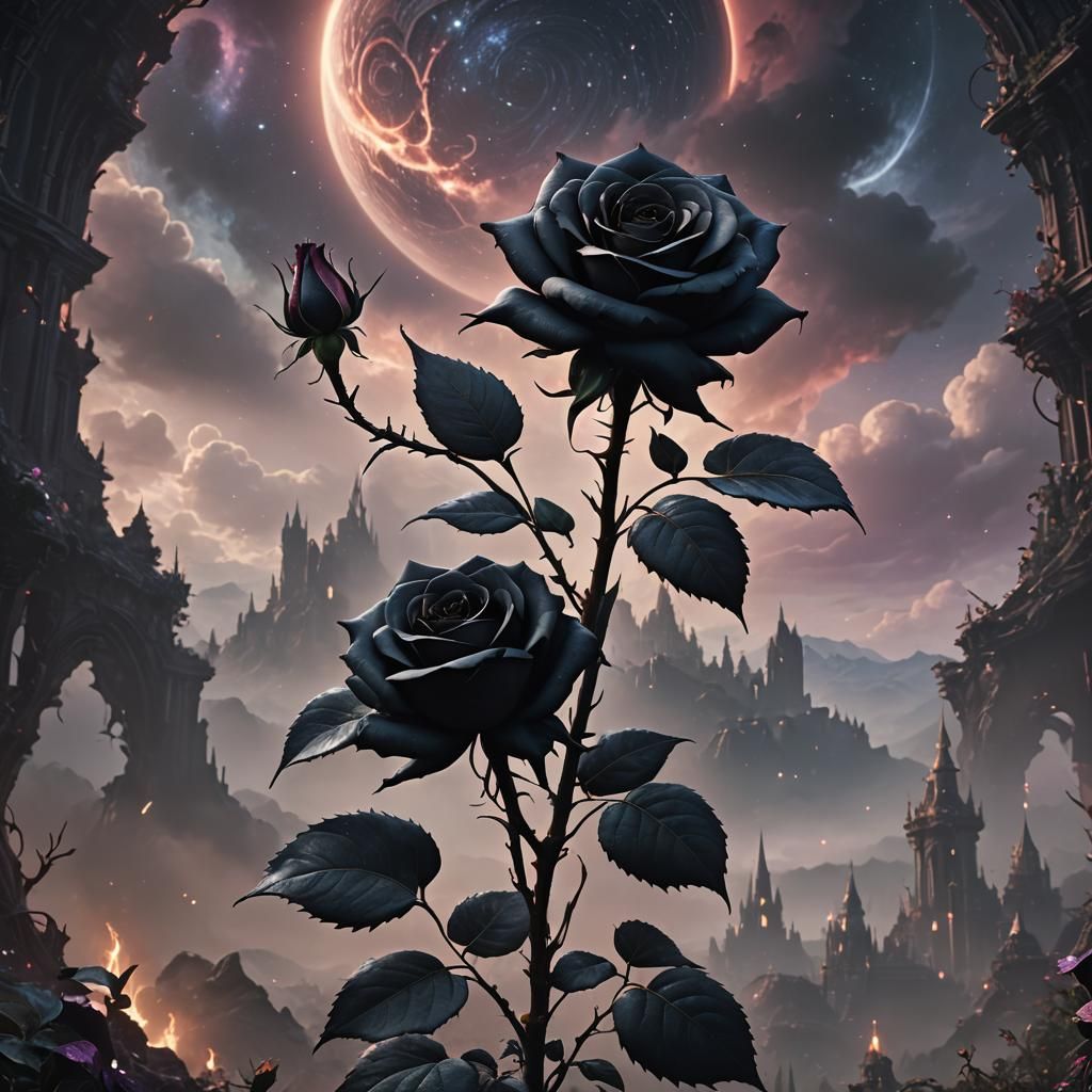 Black Rose in Astral Realm: Fantasy Concept Art