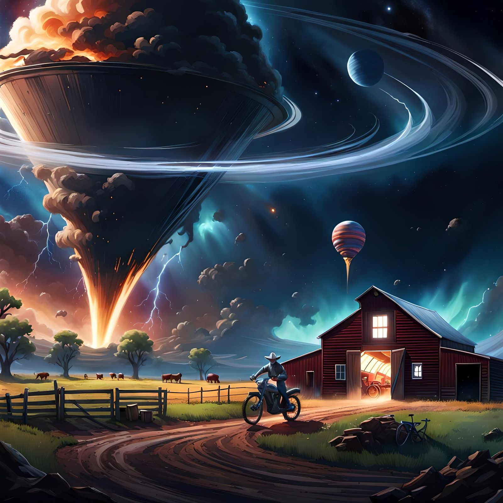 Cosmic Tornado Funnel Concept Art