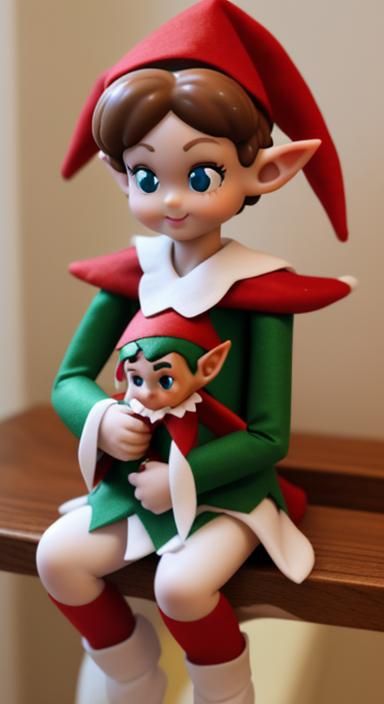 Festive Male Elf on a Shelf