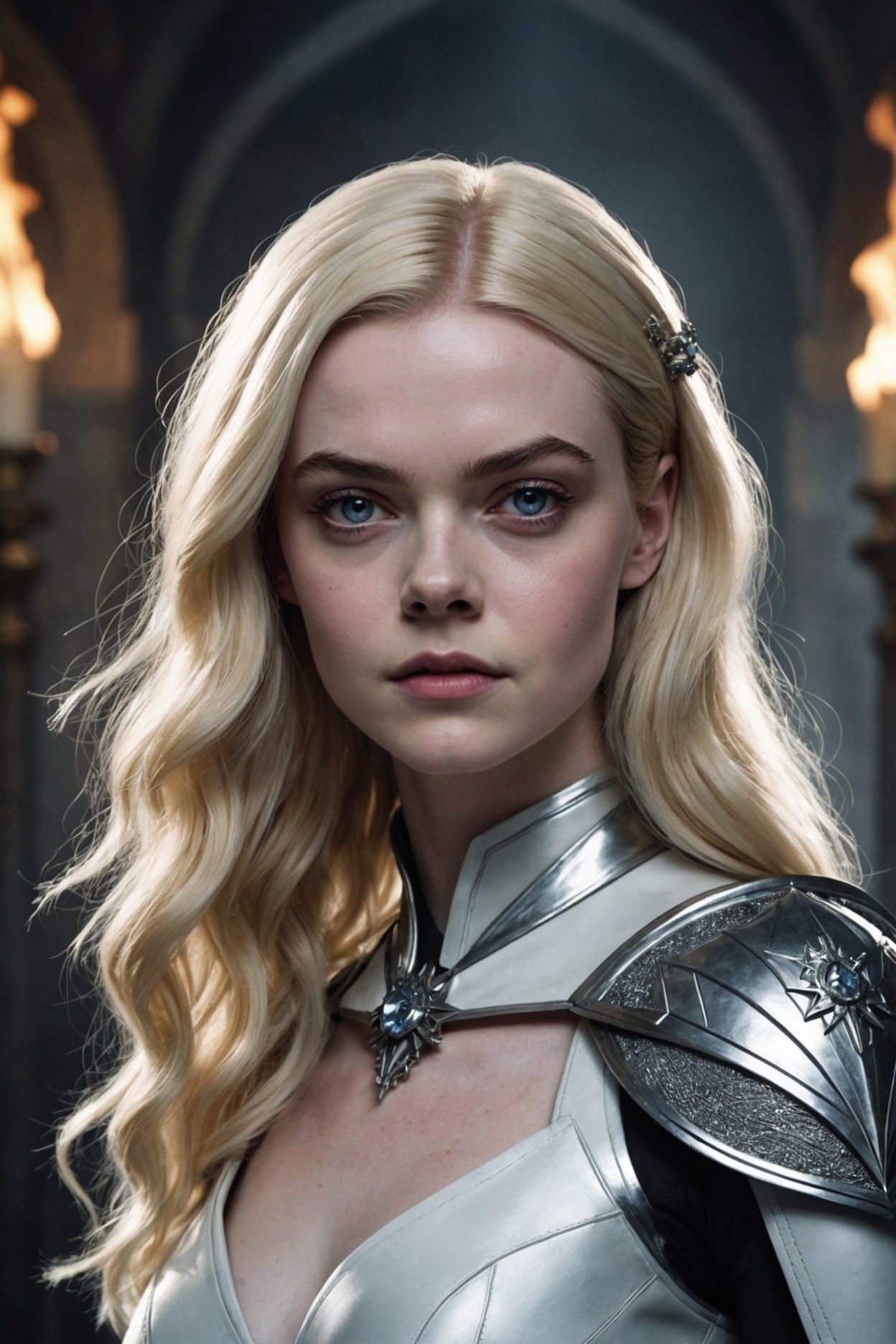 Elle Fanning as Emma Frost: Cinematic Marvel Portrait