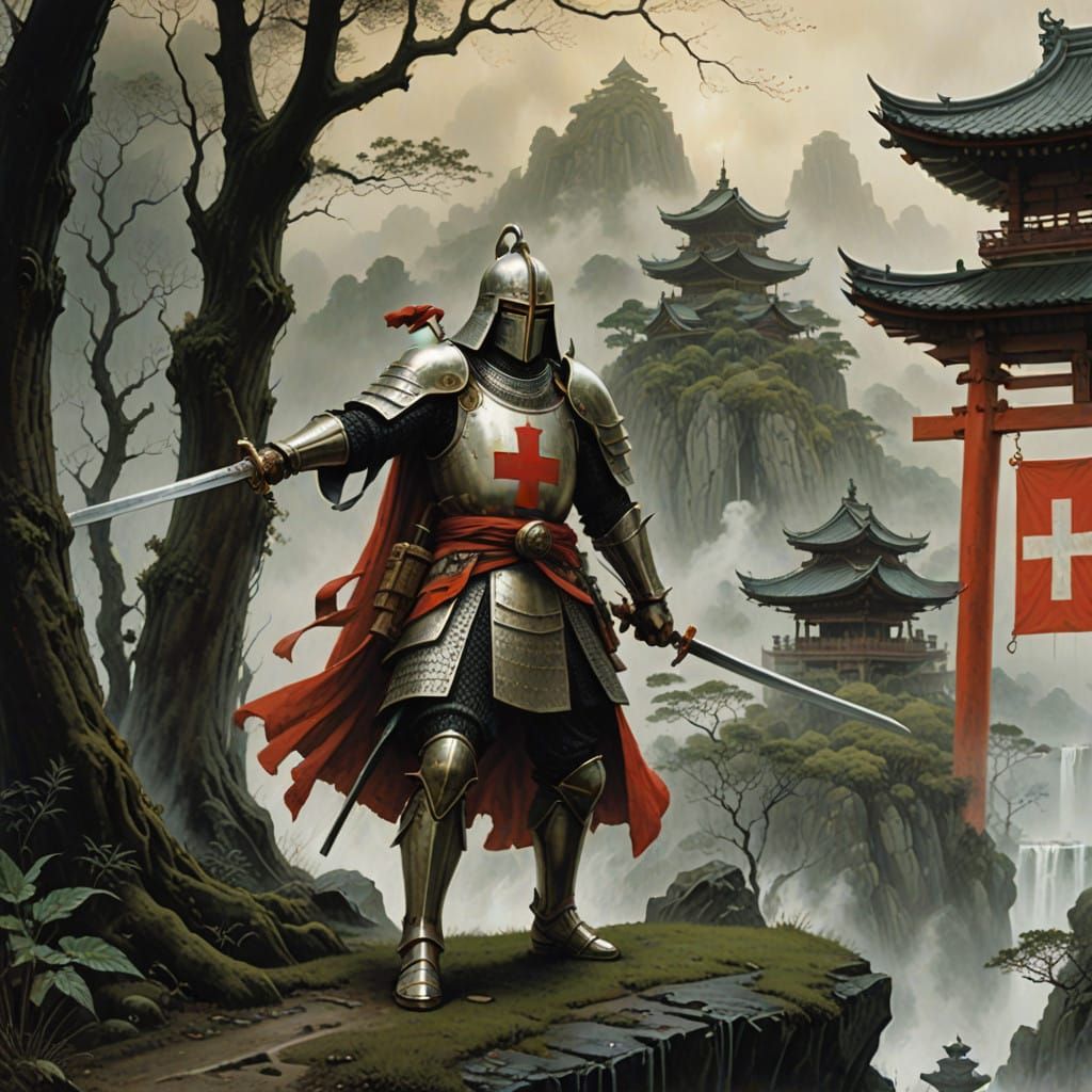 Medieval Warrior Meets Eastern Valor in Fierce Samurai Battl...