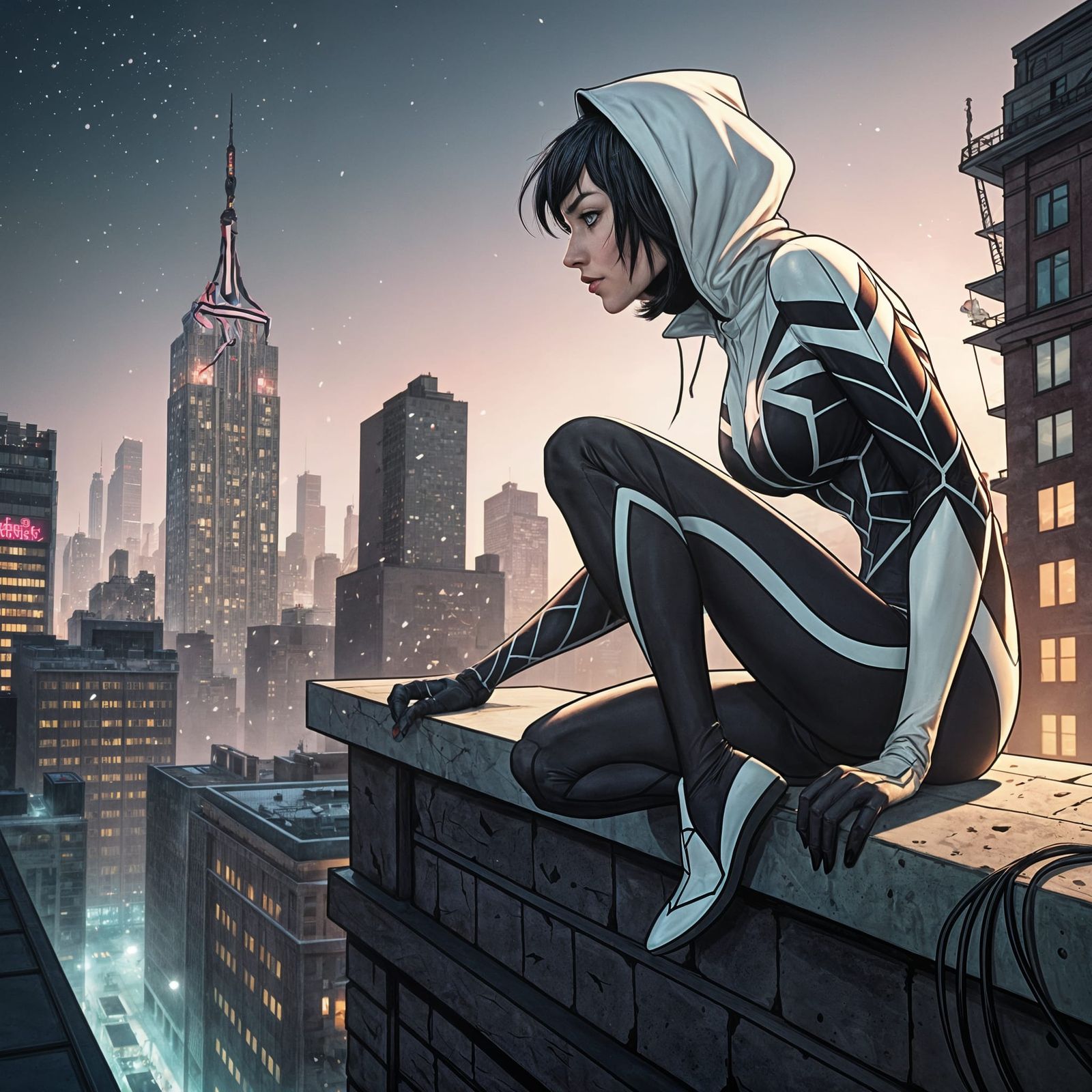 Spider-Gwen Urban Rooftop Icon