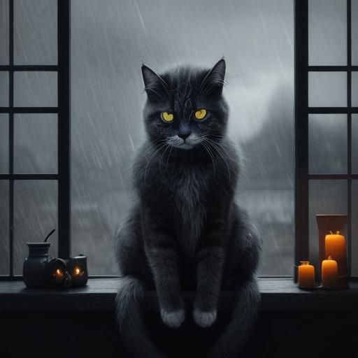 Sinister Cat with Sugar Skull Face Paint