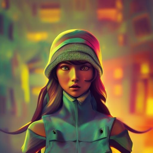 Detailed Hyperrealistic Portrait in Vibrant Colors