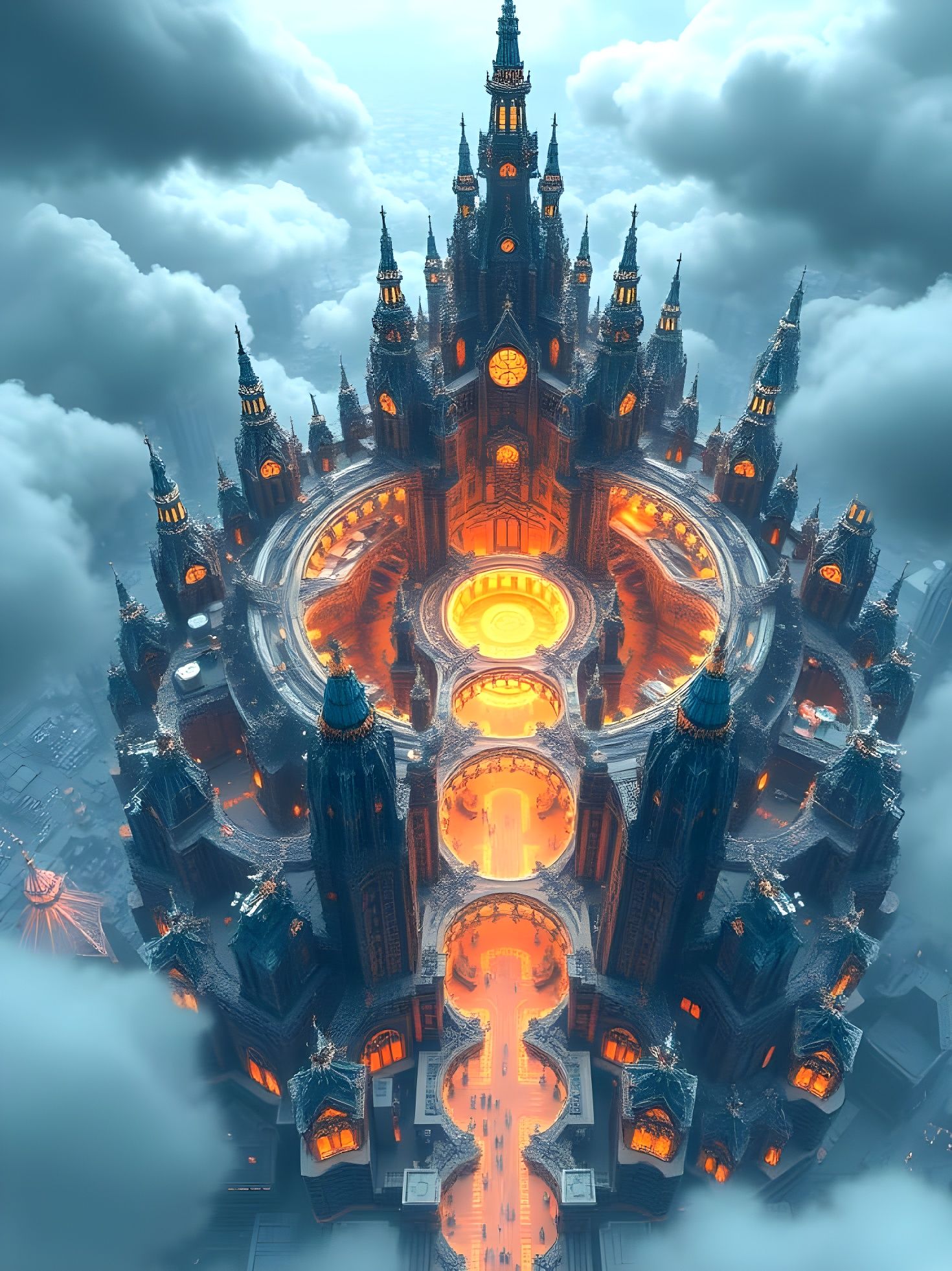Surreal Urban Metropolis in Fractal Harmony