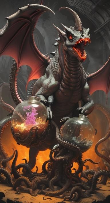 Cthulhu Cousin: Dragon Monster in a Jar