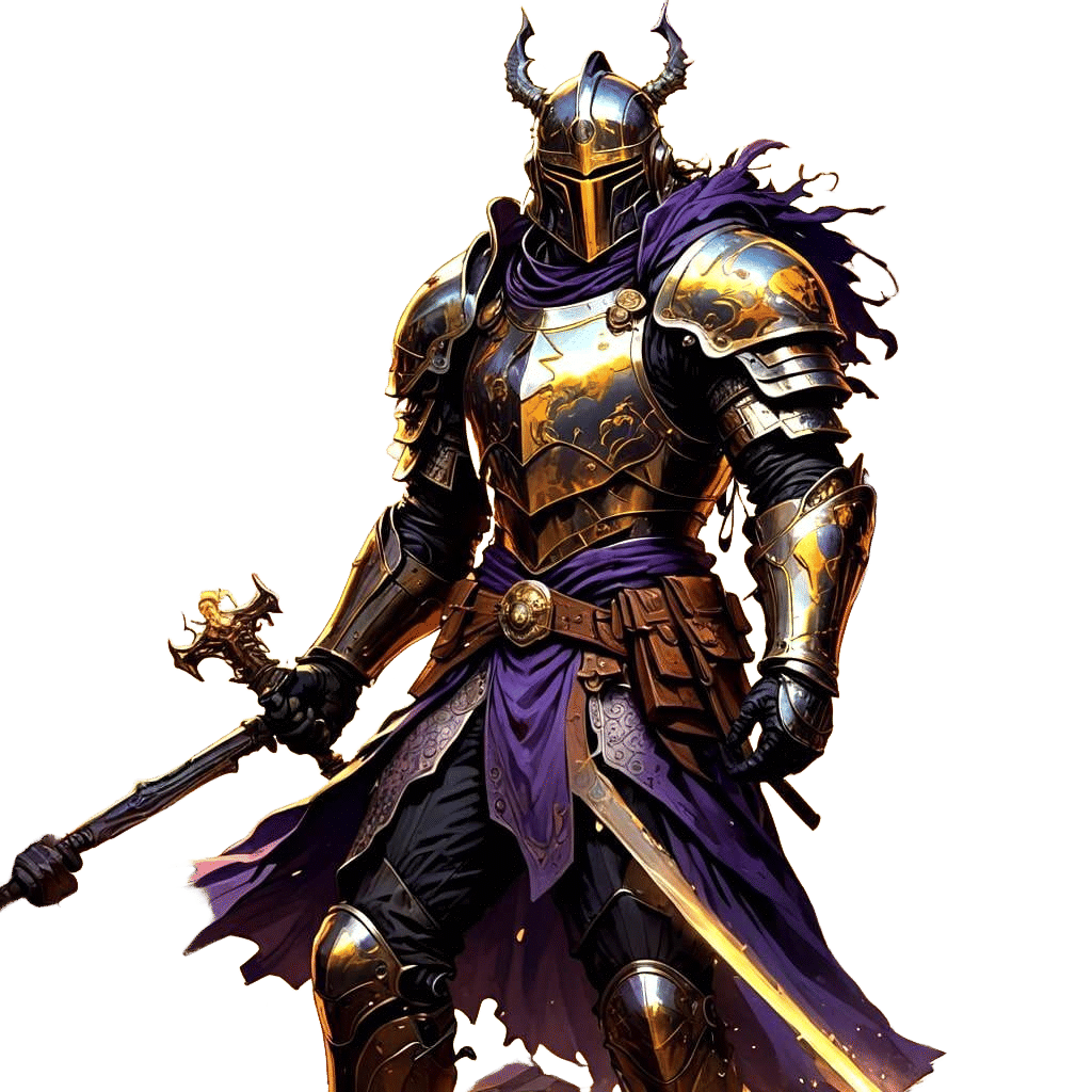 Radioactive Knight in Dark Fantasy Battle Scene