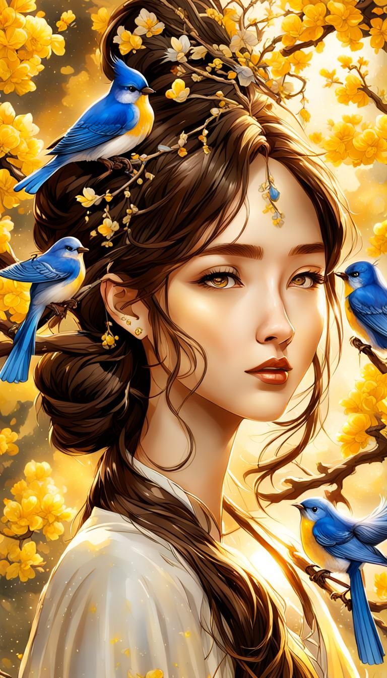 Taiwanese Teen in Yellow Jade Fairy Tale