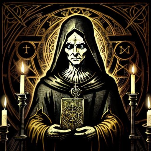 Gothic Tarot Card Revealed in Ancient Parchment Style