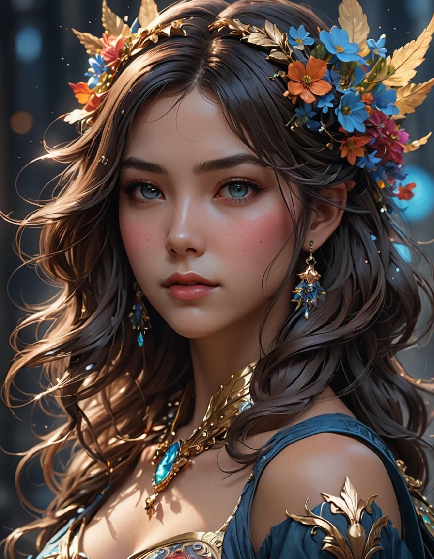 Cosmic Portrait in Anime Style, Detailed 8K Art