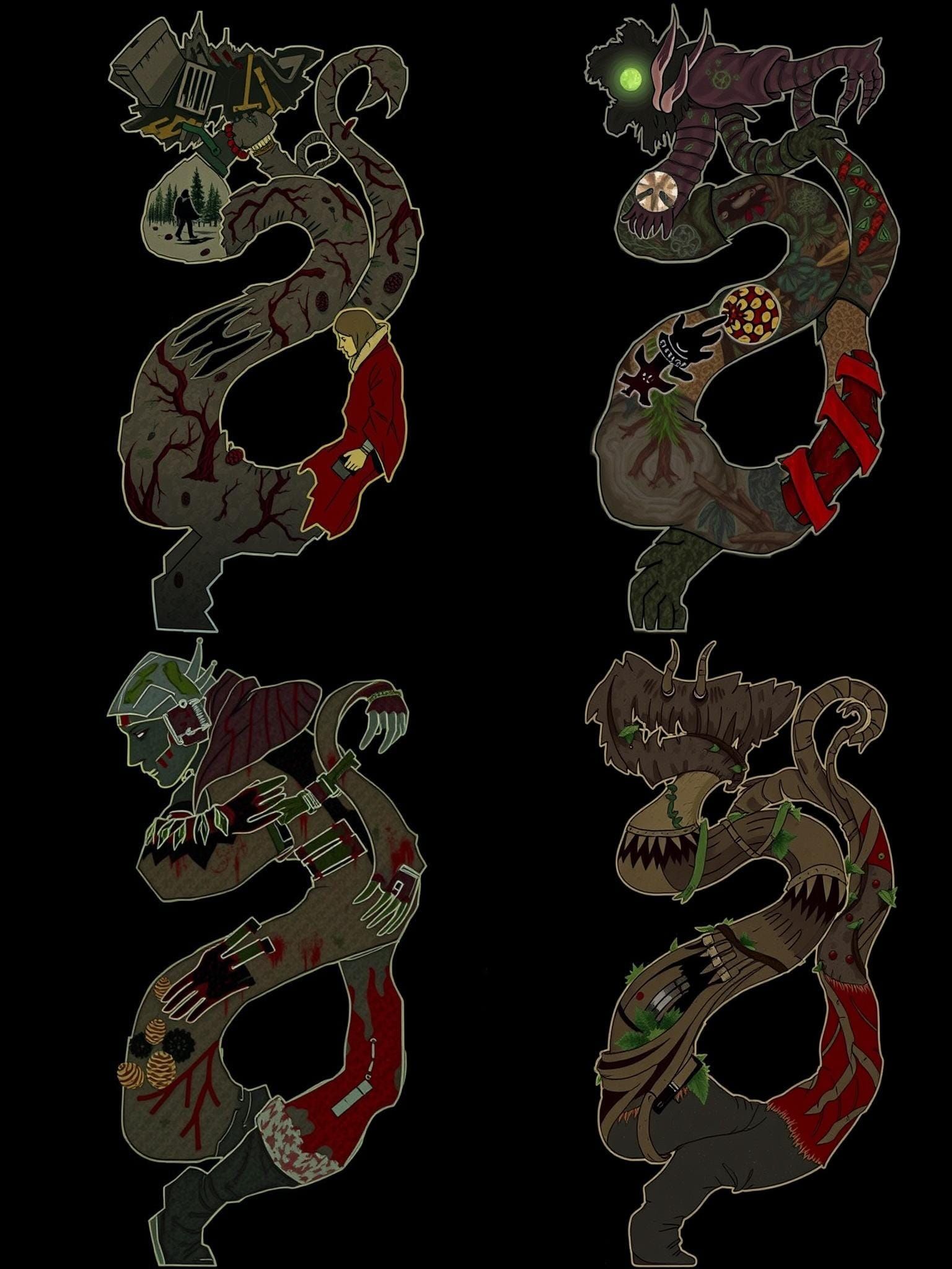 Dark Forest Path with Pine Cones