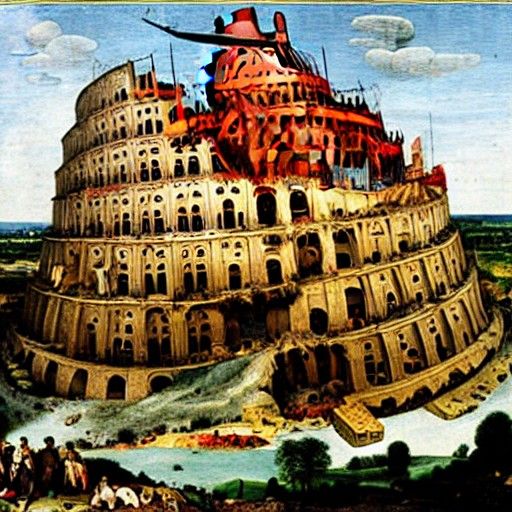 Mutated Tower of Babel in 15th Century Style