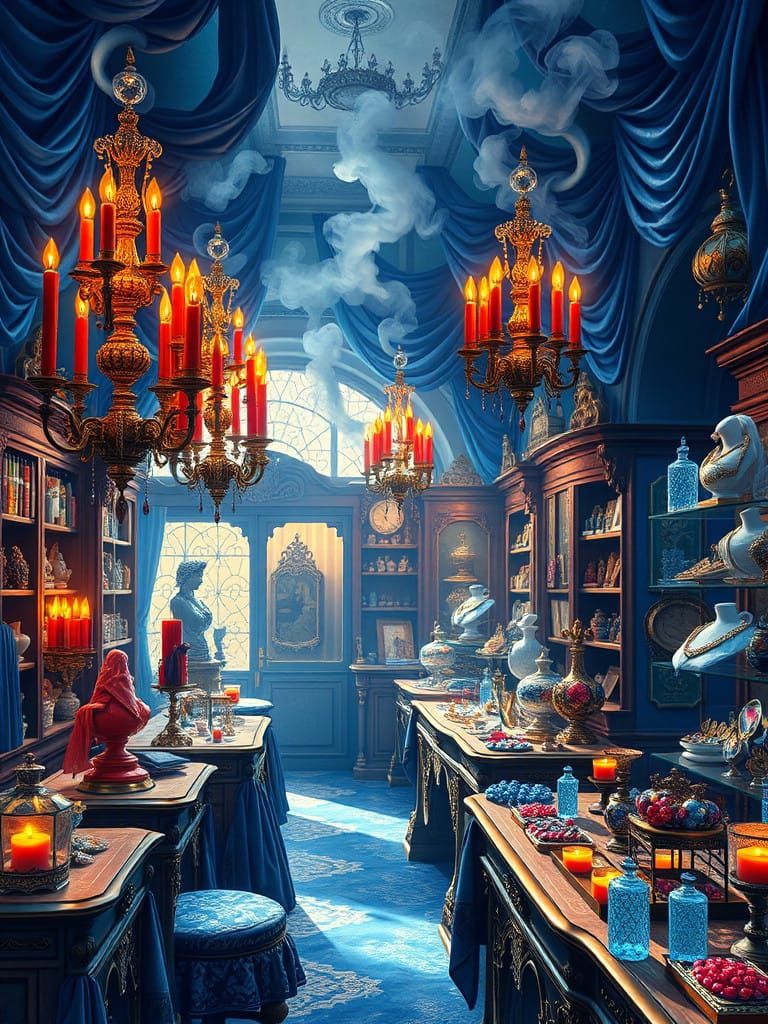 Surreal Luxury Jewelry Shop in Neo-Impressionist Style