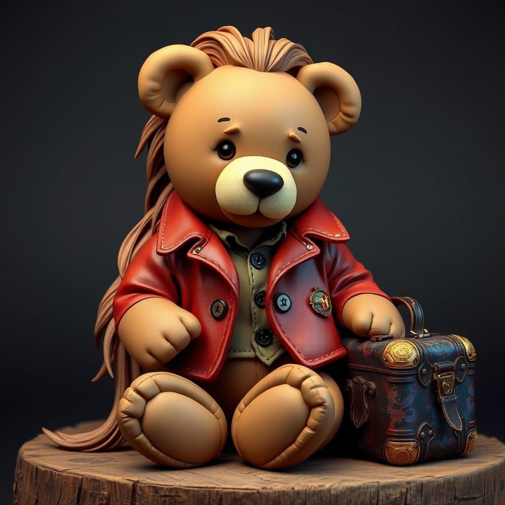 crafted teddy bear  scalptured from clay