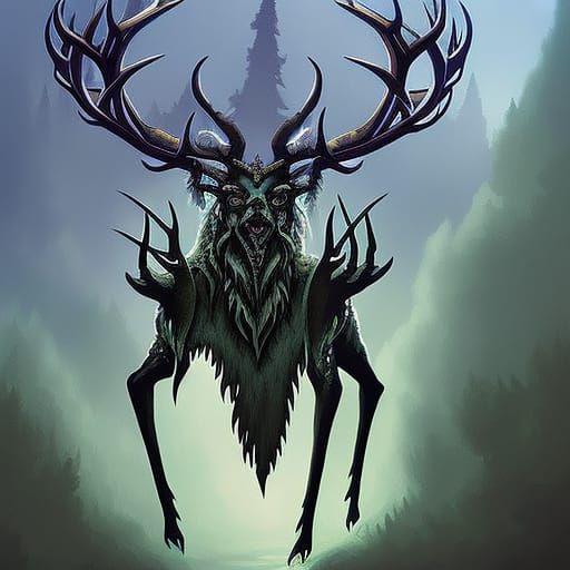 Eldritch Stag: A Demonic Vision