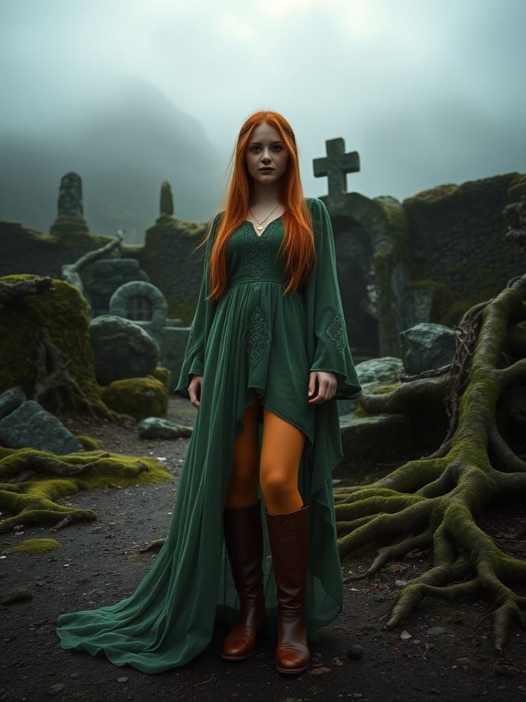 Celtic Druid in Ancient Holy Site, Fine Art Photography