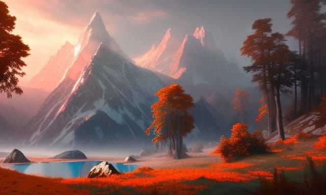 Misty Mountain Landscape Concept Art