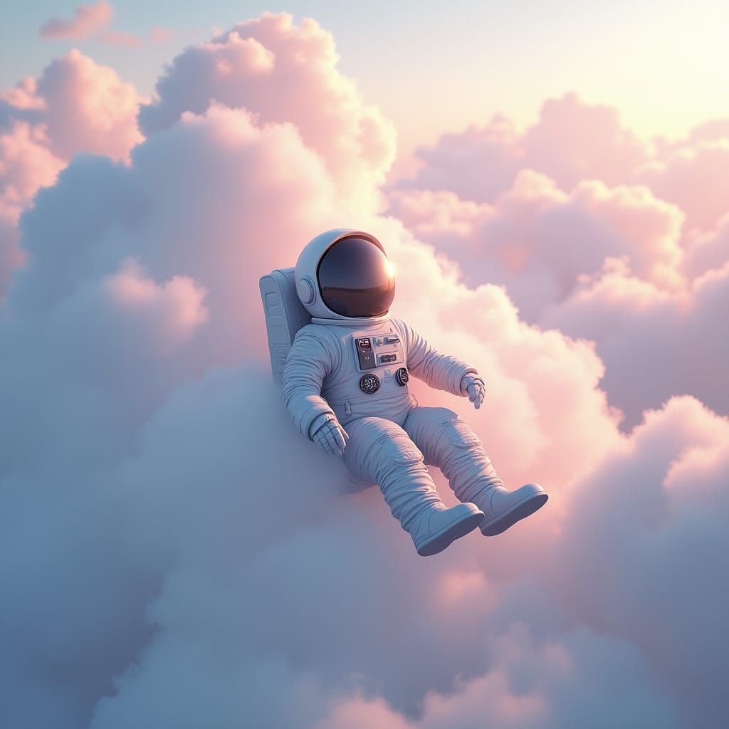 Astronaut in Ethereal Cloudscape