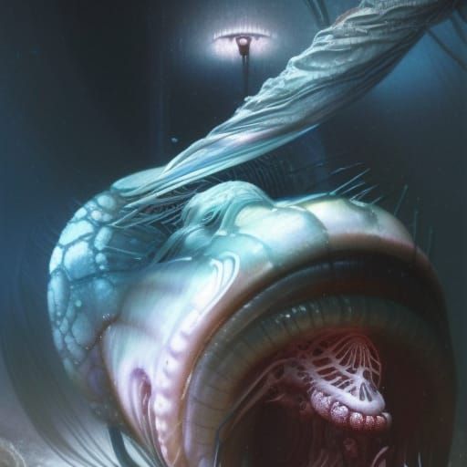 Deep Sea Bioluminescence in Dark Fantasy Style