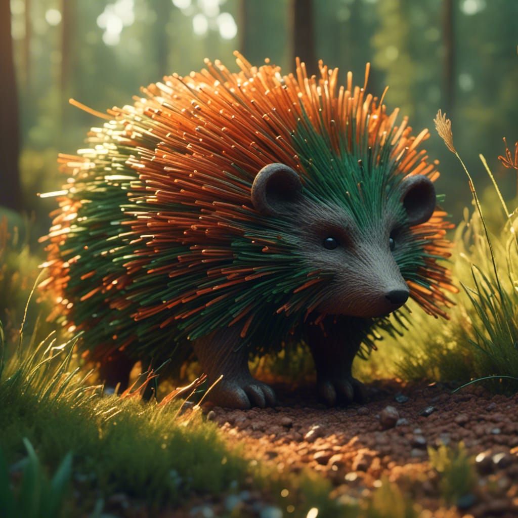 Grass Porcupine Concept Art in Forest Setting
