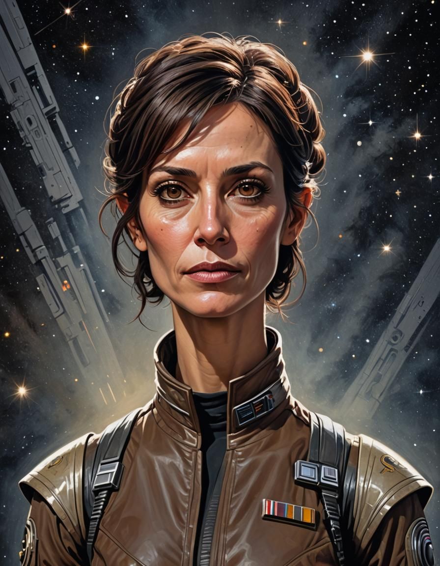 Hyperrealistic Hybrid Woman Portrait in Sci-Fi Style