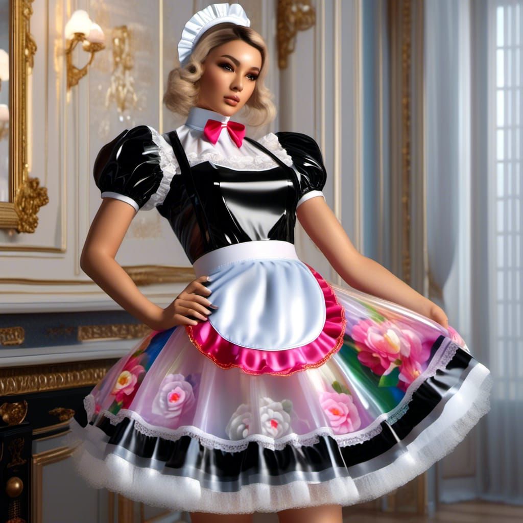 See-Through French Maid in Hyperrealistic Style
