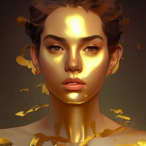 Golden Male Figure Art
