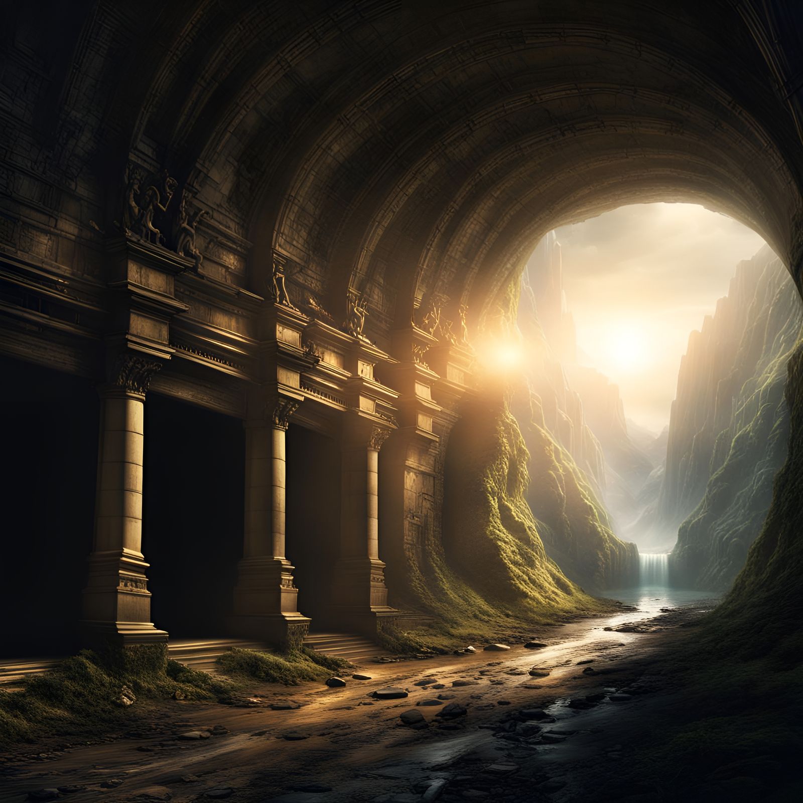 Tunnel of Light: Epic Cinematic Digital Matte Painting