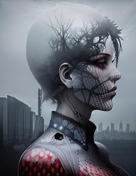 Strawberry Silhouette Double Exposure Dreamscape