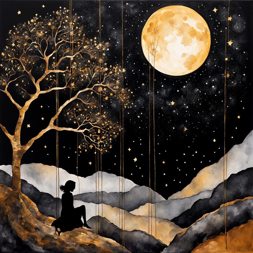 Twilight Swing Beneath a Golden Sky