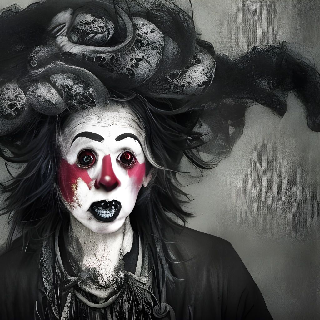 Clown Portrait in Dark Fantasy Style