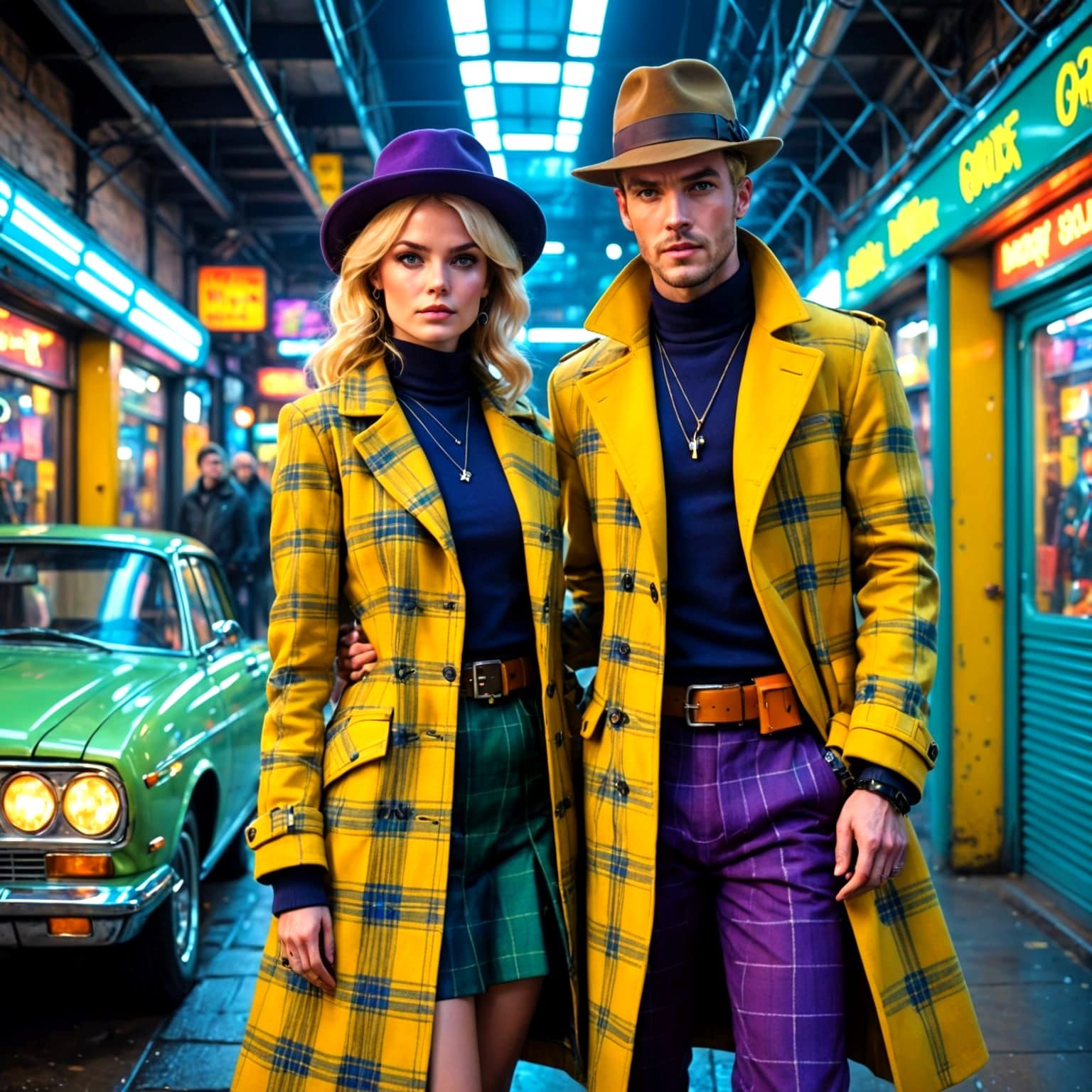 Time Guardian in Futuristic Scottish Tartan Attire