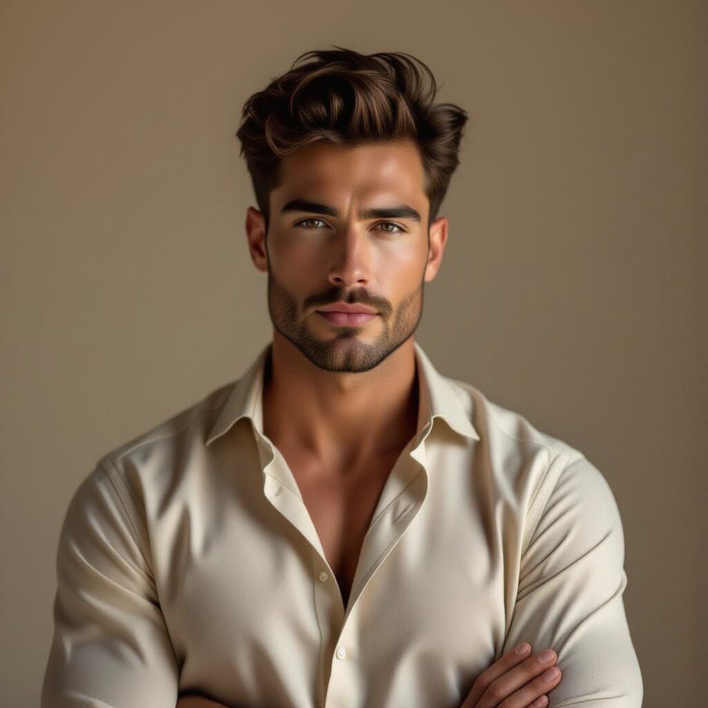 Hyperrealistic Male Figure in Dramatic Chiaroscuro