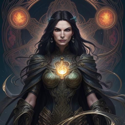 Ethereal Elegance: Portrait in Art Nouveau Style