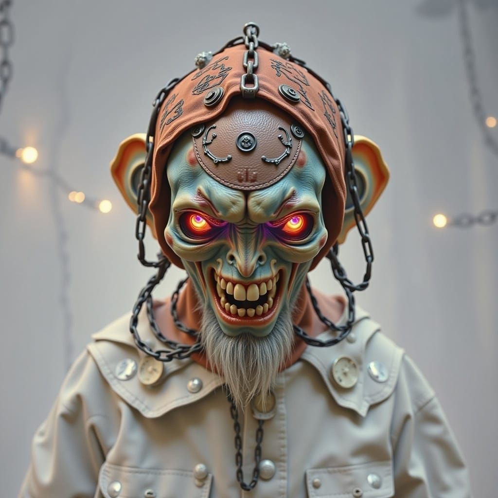 Glowing Cybernetic Node in Misty Cyberpunk Ambiance