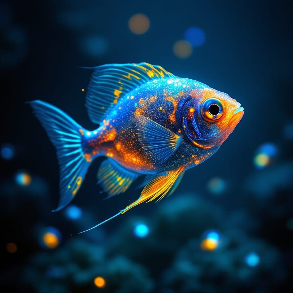 Deep Ocean Fish in Vibrant Iridescent Scales