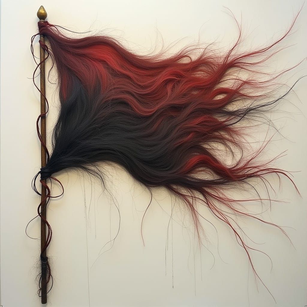 Macabre Hair Flag in Bold Brushstrokes