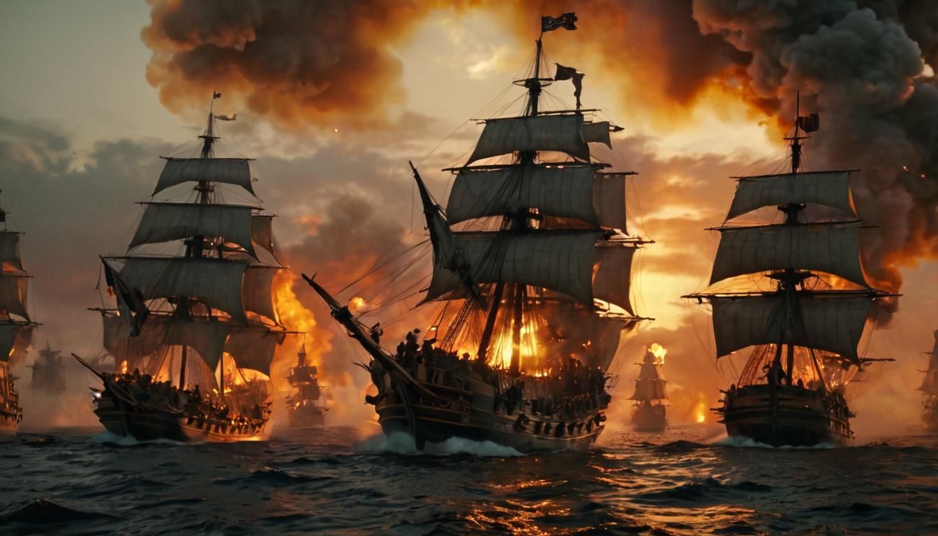 Golden Age Dutch Warship in Epic Sea Battle